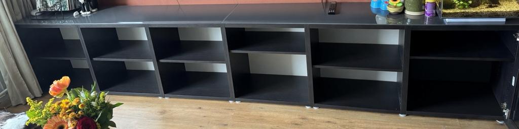 Gratis IKEA Besta kasten met glasplaten (3 stuks), Huis en Inrichting, Ophalen, Gebruikt, Glas, 200 cm of meer