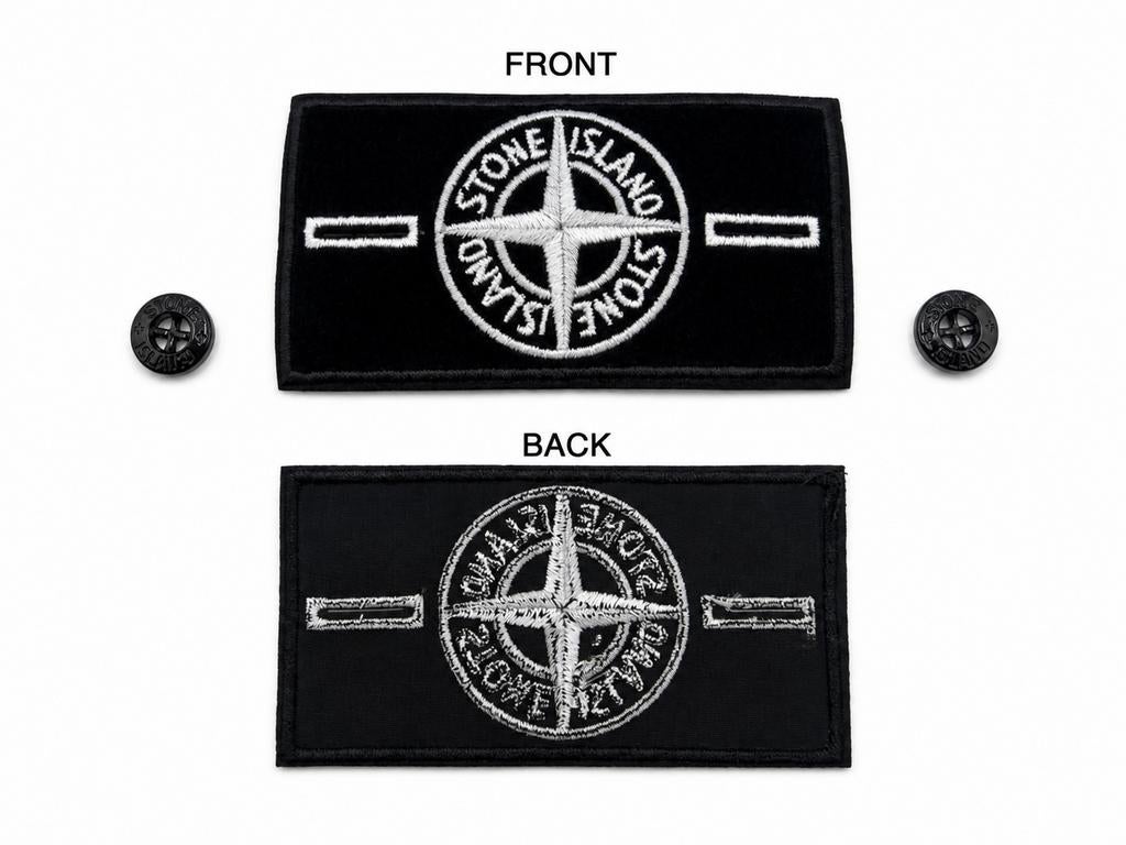 Stone Island badge zwart wit + 2 knopen - Nieuw patch, Ophalen of Verzenden, Nieuw, Overige applicaties