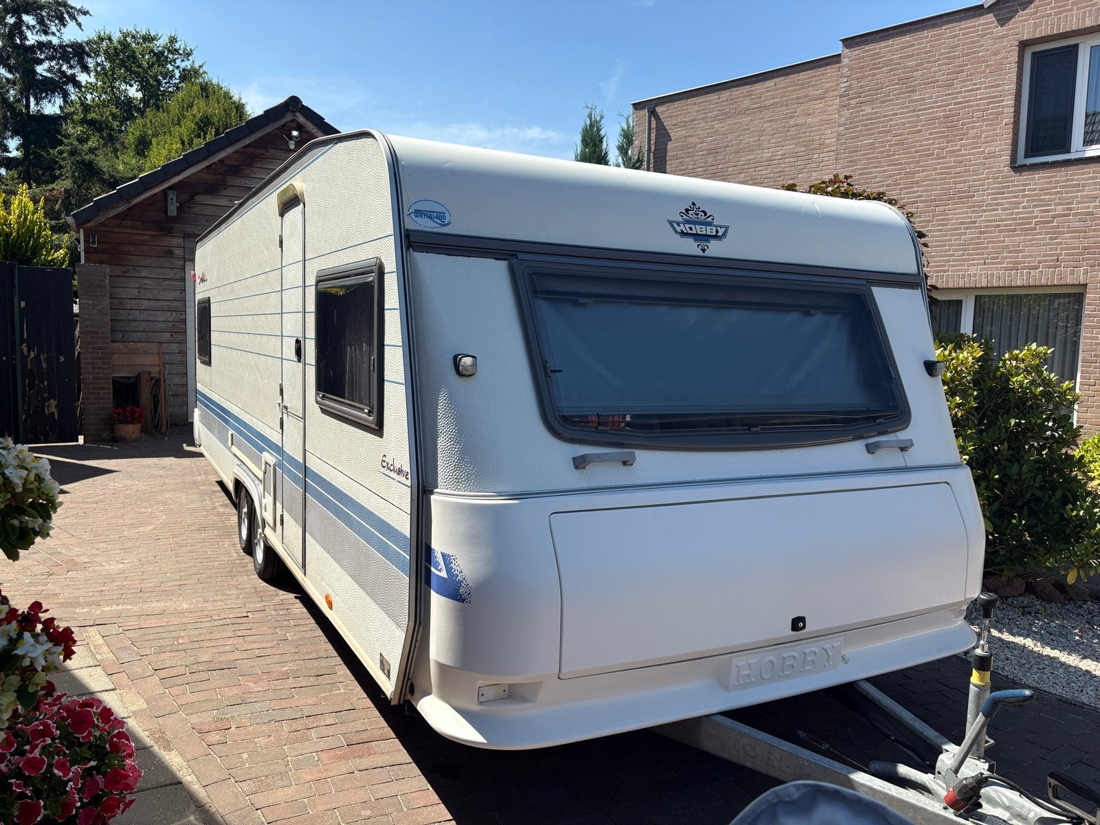 Hobby exclusive 650 KFU, 7 persoons, Caravans en Kamperen, Caravans, Schokbreker, Rondzit, Hobby, Frans bed