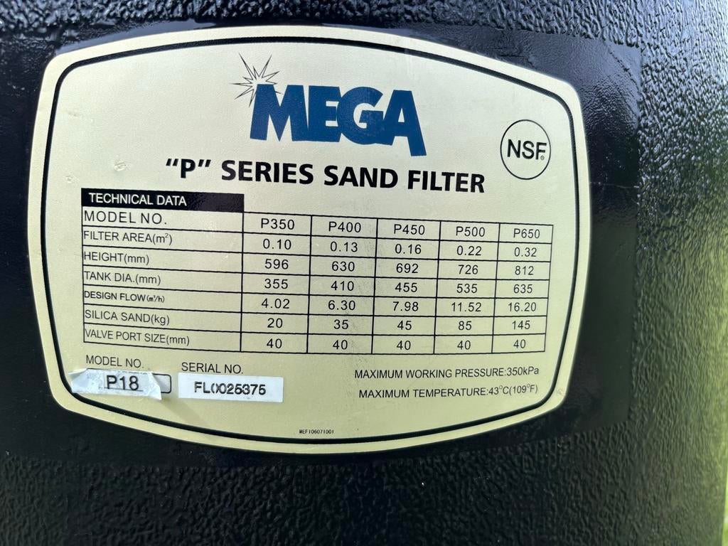 Mega P18 zandfilter voor zwembad, Ophalen, Gebruikt, Filter