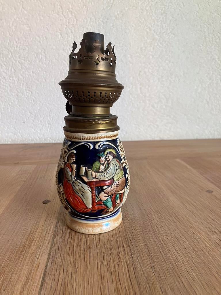 Duitse antieke olielamp. Decoratief, Antiek en Kunst, Antiek | Lampen, Ophalen of Verzenden
