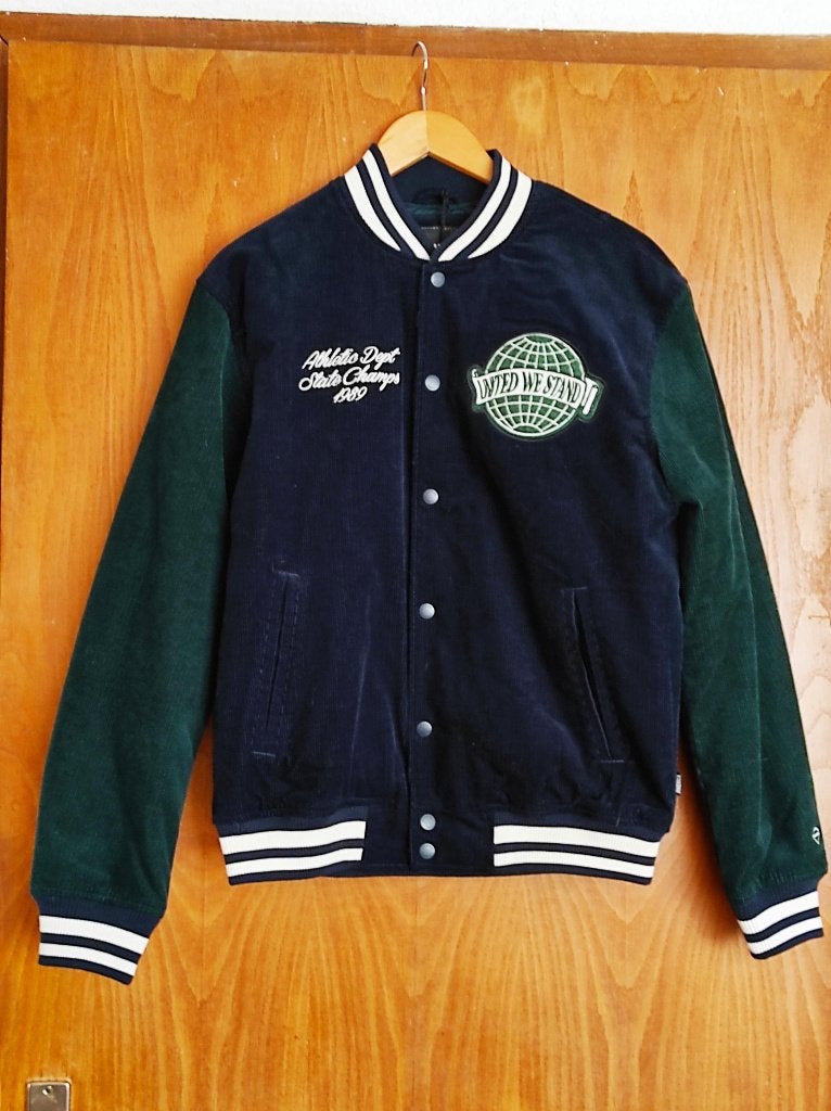 Baseball jack corduroy blauw groen America Today Maat S, Nieuw, Verzenden, Blauw, Maat 46 (S) of kleiner