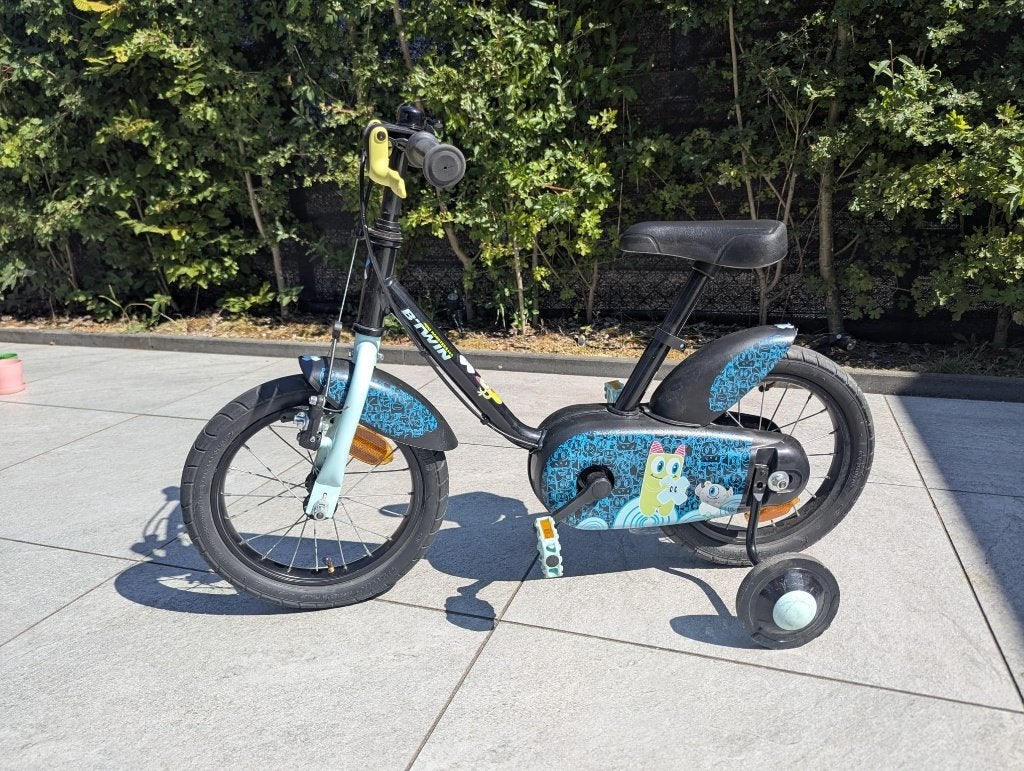 Kinderfiets Btwin 500 14inch 3-5 jaar, Ophalen, Zijwieltjes, Velgrem, Btwin Decathlon