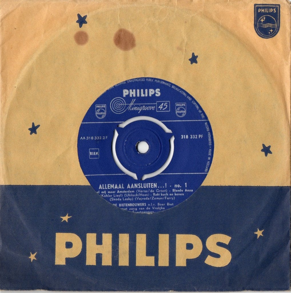 De Bietenbouwers ‎– Allemaal Aansluiten - No. 1, Cd's en Dvd's, Ophalen of Verzenden, Gebruikt, 7 inch, Nederlandstalig