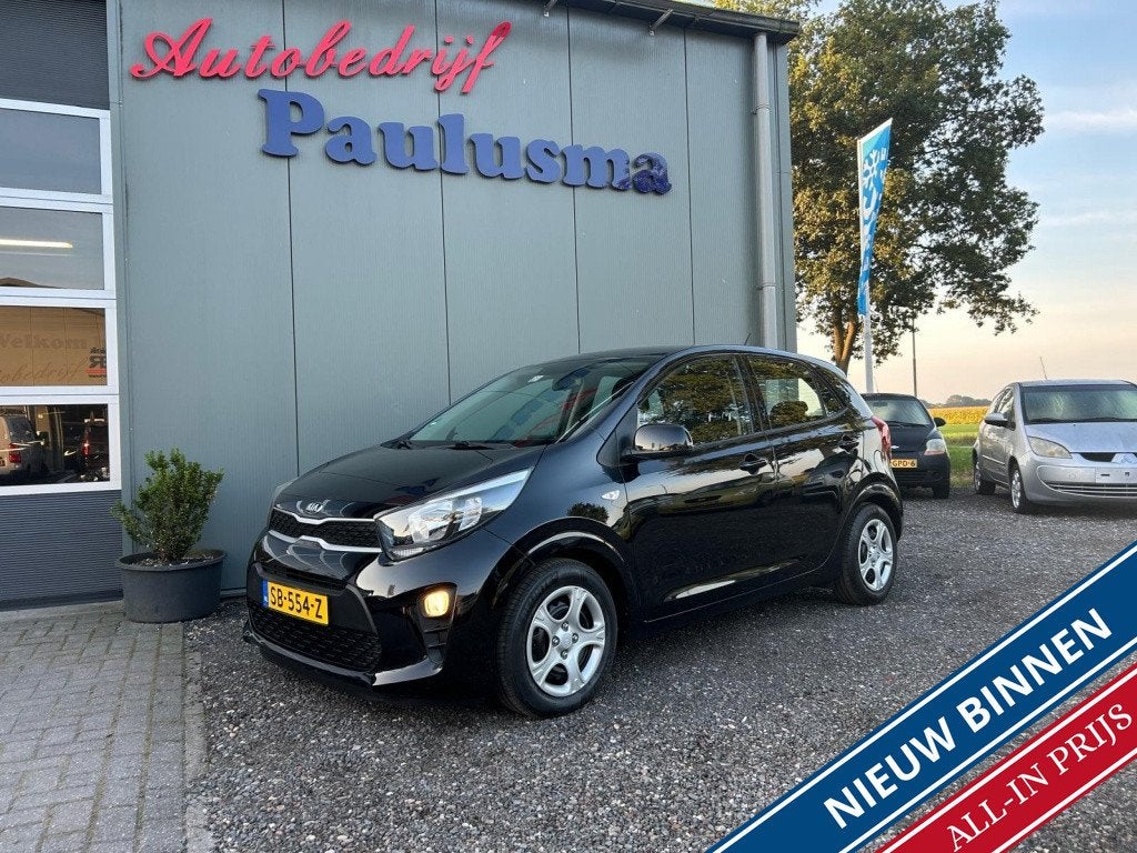 Kia Picanto 1.0 CVVT Eco.PlusL Bluetooth|Airco|Elec-pak, Stof, Gebruikt, 4 stoelen, Zwart