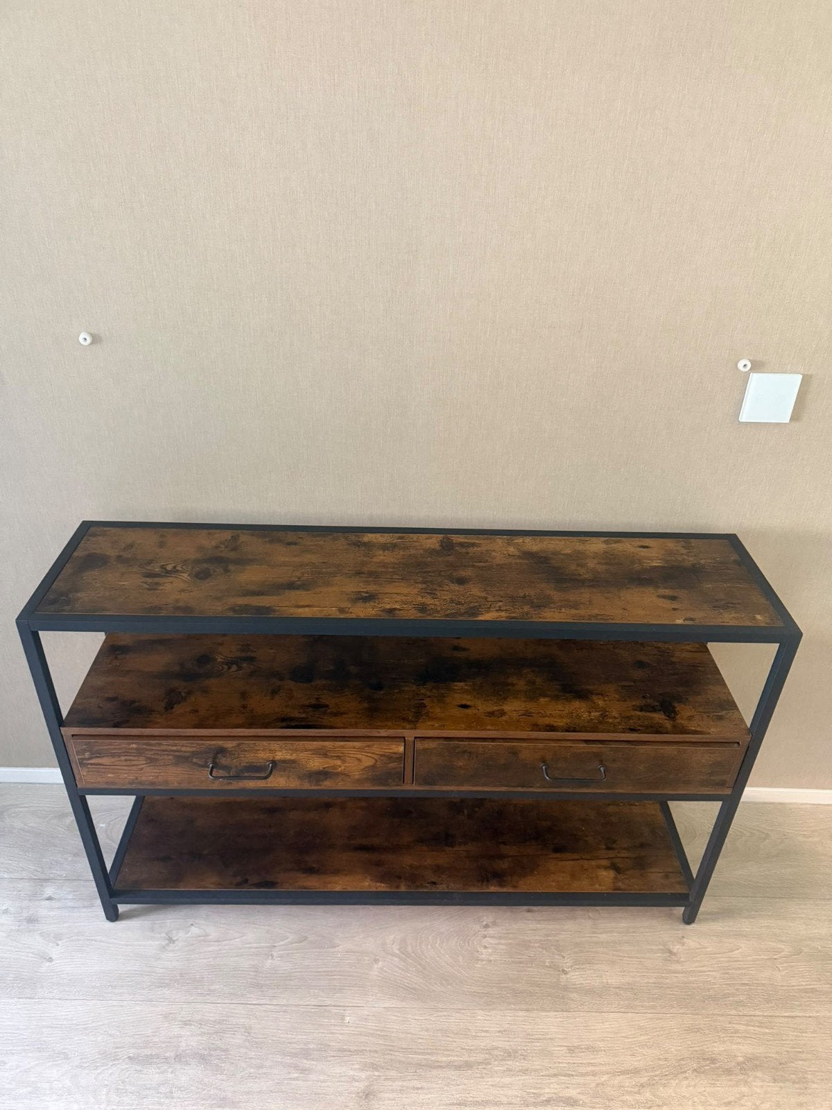 Industriële Console Tafel met Lades en Planken, 100 tot 150 cm, Industrieel, Modern, Zo goed als nieuw, Met lade(s)
