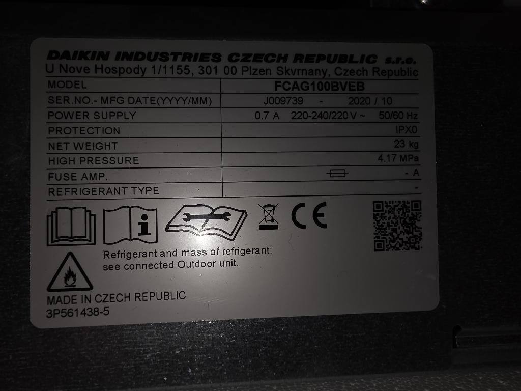 Refurbished cassette airco Daikin SkyAir Advance-series 10kW, Koelen en Ontvochtigen, Timer, Refurbished, 3 snelheden of meer