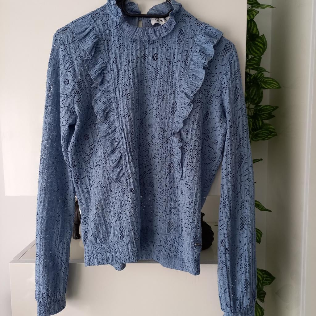 Leuk kanten shirt van Bien Bleu maat S nu, Blauw, Ophalen of Verzenden, Maat 36 (S), Gedragen