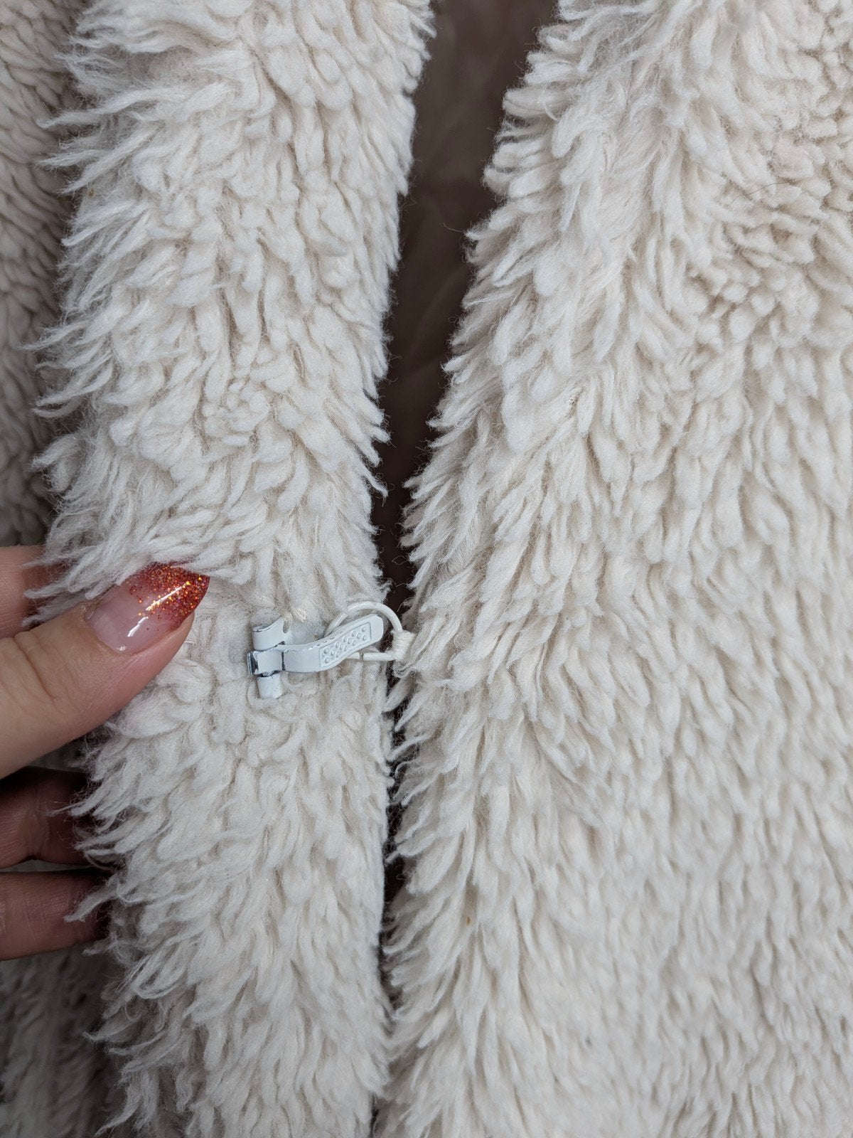 Hema fluffy teddy jas maat M crèmekleurig, Maat 38/40 (M), Hema, Beige, Hema