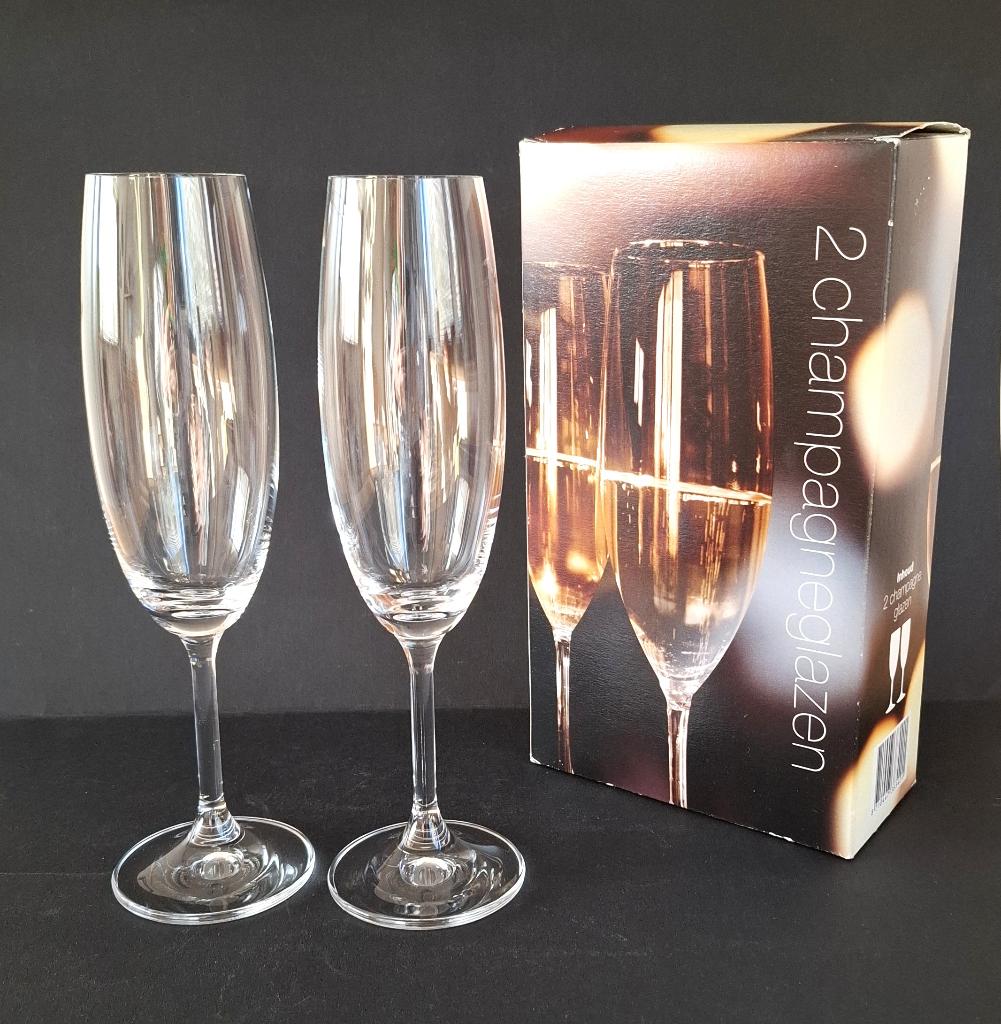 2 champagne glazen (nieuw in doos), Ophalen of Verzenden, Nieuw, Overige typen