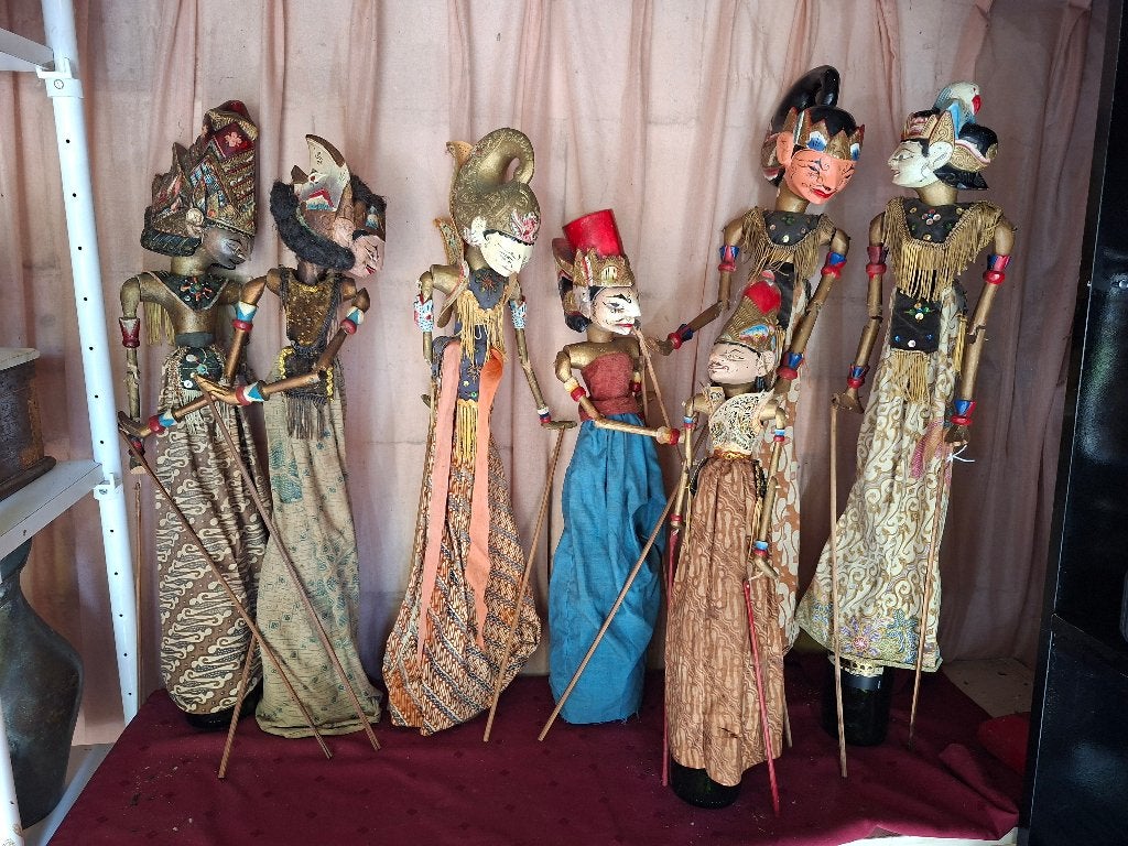 Antieke collectie wajangpoppen  - 7 stuks, Ophalen of Verzenden