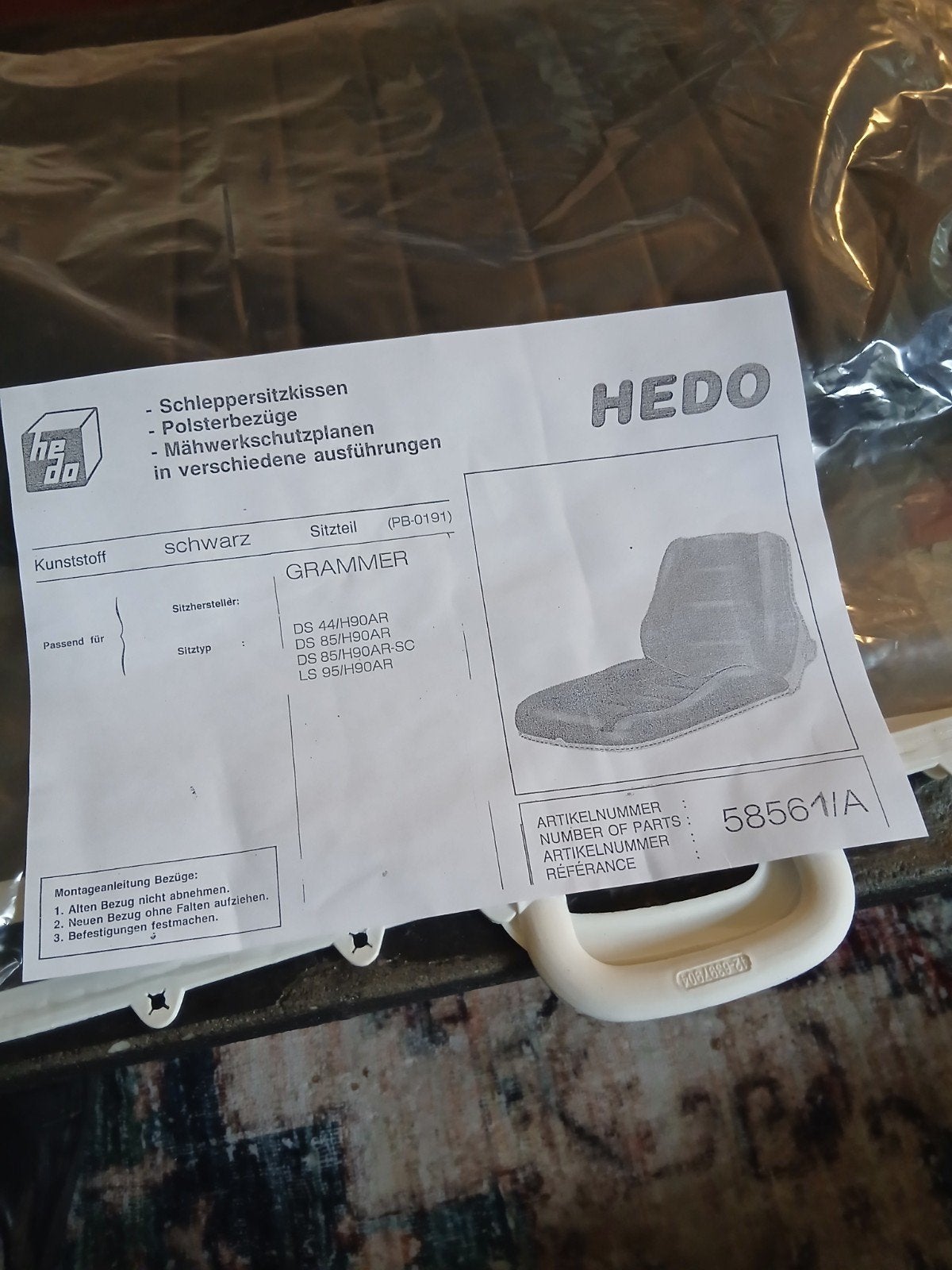 HEDO Grammer tractorstoel kussen - Nieuw, Ophalen of Verzenden, Nieuw