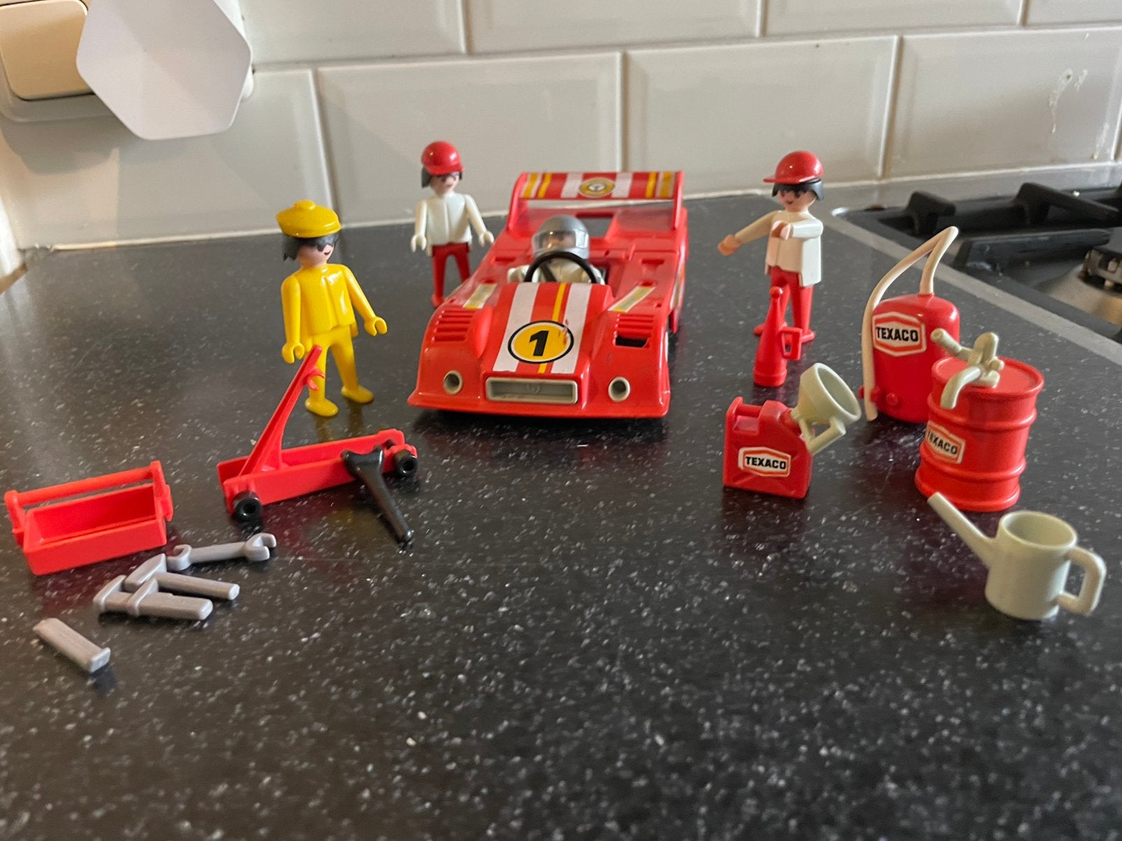 2x Playmobil vintage Formule 1 auto’s, Ophalen of Verzenden, Gebruikt