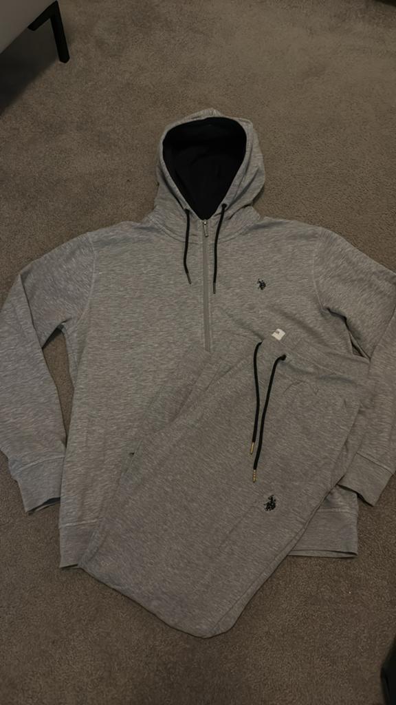US Polo Assn. Trainingspak Grijs - Maat L/2XL, Ophalen of Verzenden, Gedragen, Overige maten, Grijs