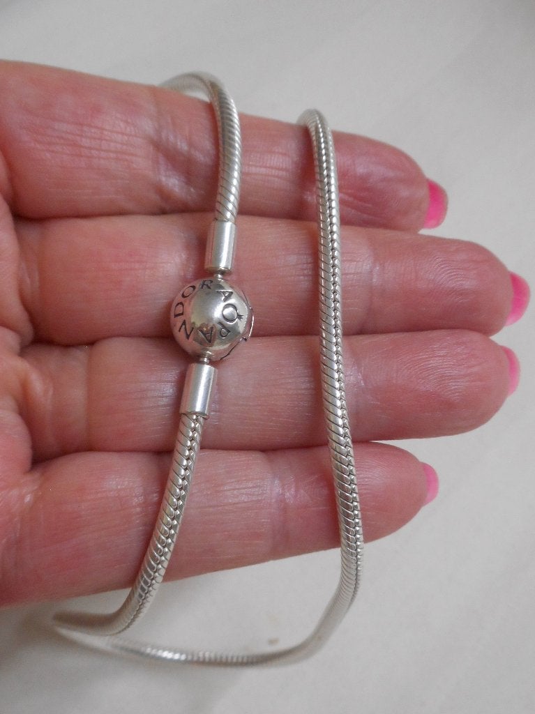 Zilveren Pandora snake  ketting met ronde sluiting nr.1766, Verzenden, Zo goed als nieuw, Zilver, Zilver