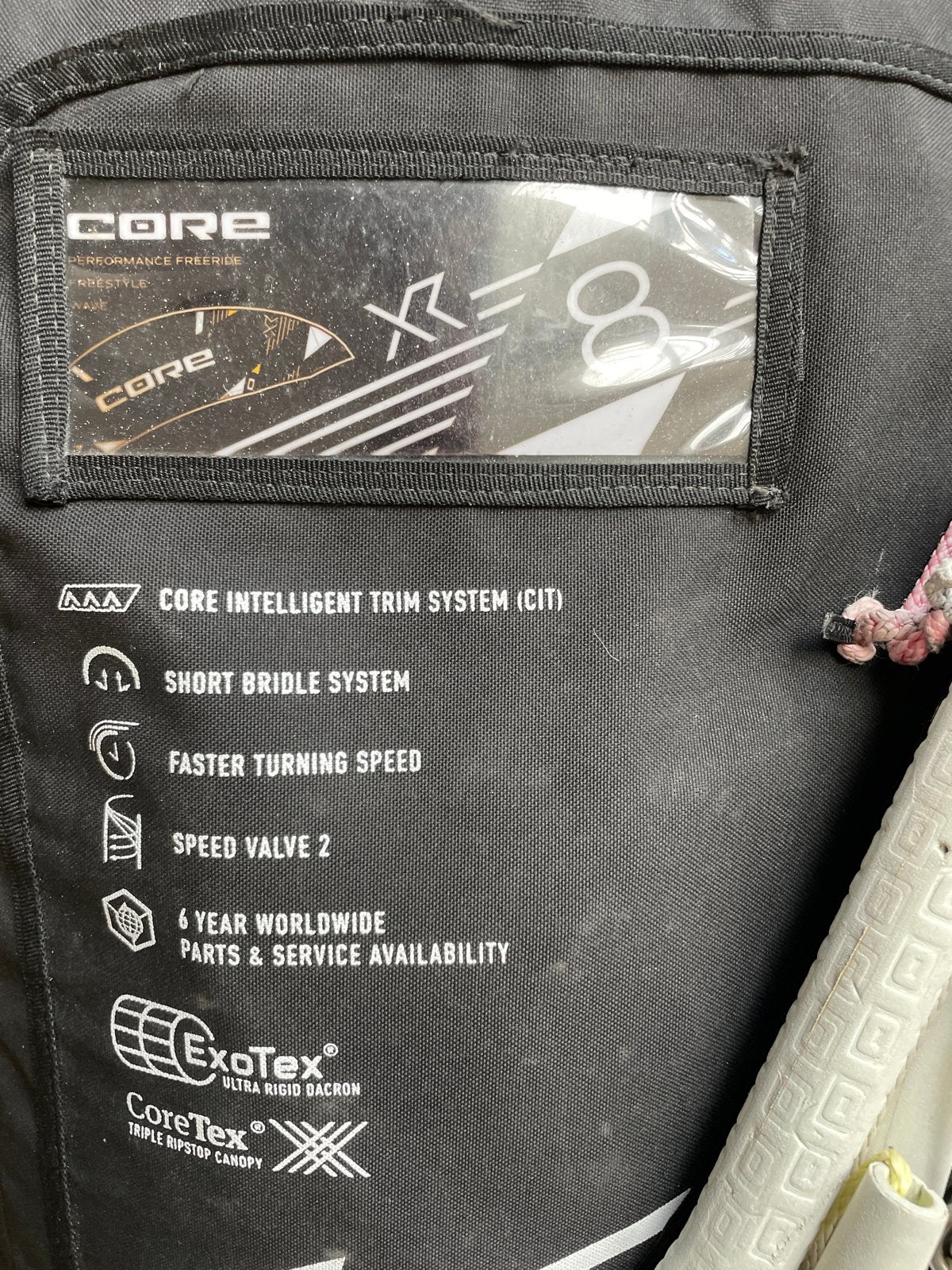 Core XR6 8m2 met Pro2s bar, Watersport en Boten, Kitesurfen, Ophalen, Gebruikt, 8 m², Kite