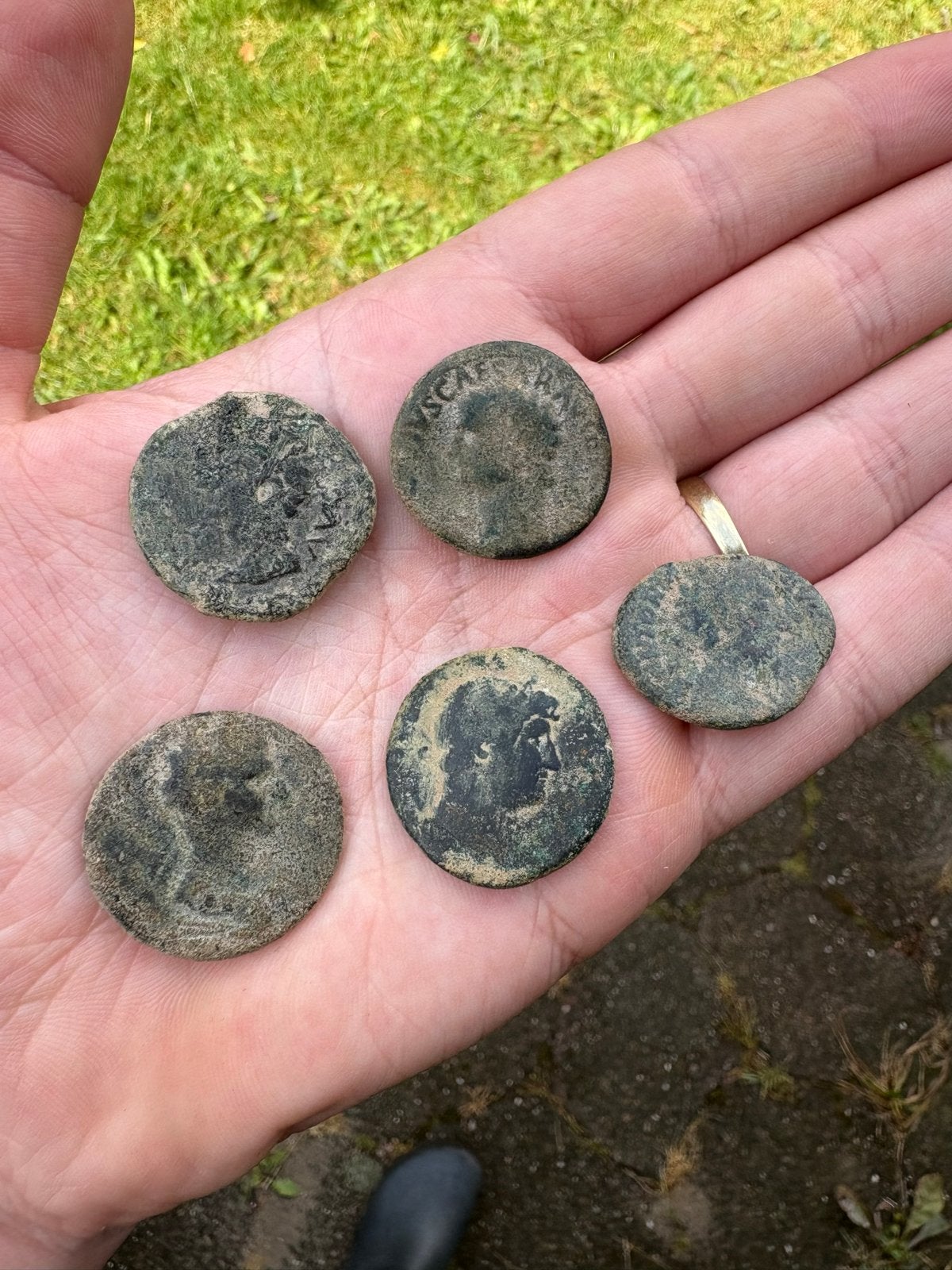 5 antieke Romeinse munten, Ophalen of Verzenden, Overige landen, Setje