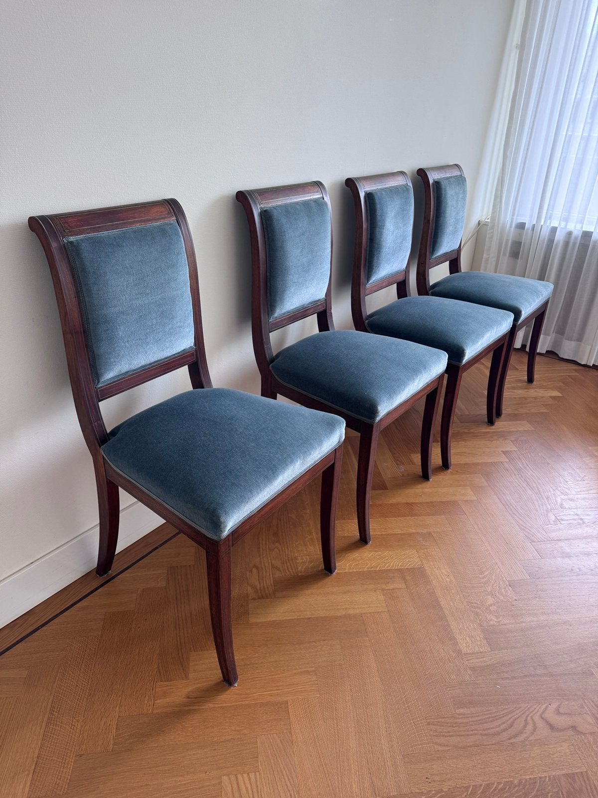 4 empire eetkamerstoelen antiek, Ophalen