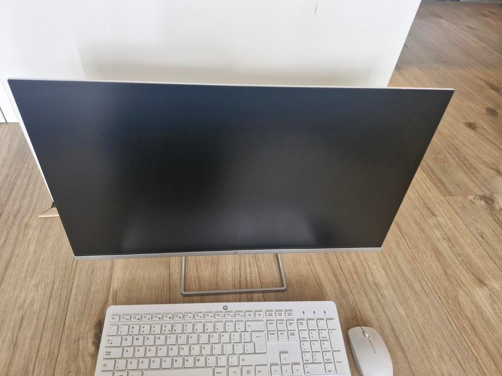 HP monitor wit M27fw 27inch inclusief toetsenbord en muis, Ophalen, Hp, Full HD, 60 Hz of minder