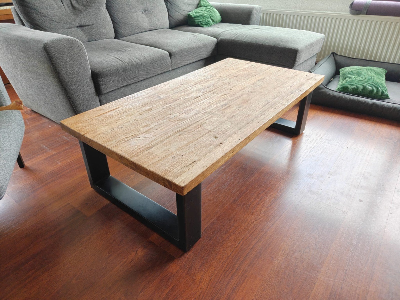 Teak houten salontafel "Romaro" van Pronto Wonen, Gebruikt, 100 tot 150 cm, Modern, Industrieel, Teakhout