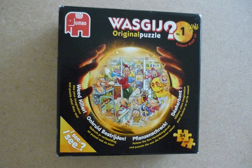 Jumbo Wasgij Original no.1 '' ONKRUID BESTRIJDEN '' 54 st., Hobby en Vrije tijd, Denksport en Puzzels, Ophalen, Minder dan 500 stukjes