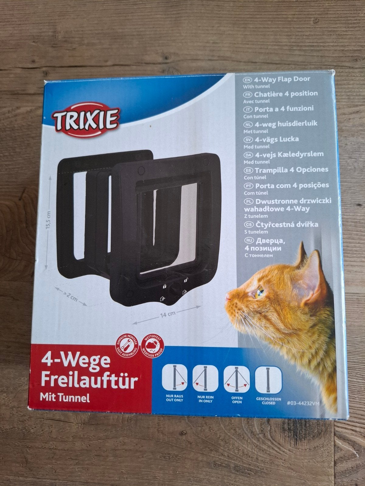 4-delig zwart kattenluik met tunnel van TRIXIE, Dieren en Toebehoren, Ophalen of Verzenden, Nieuw