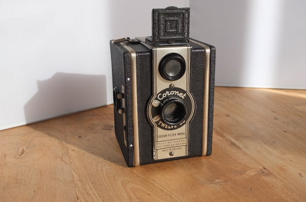 ✅ Coronet Twelve-20 Box, 120 - 620, Colour Filter, 1948, Ophalen, 1940 tot 1960, Fototoestel
