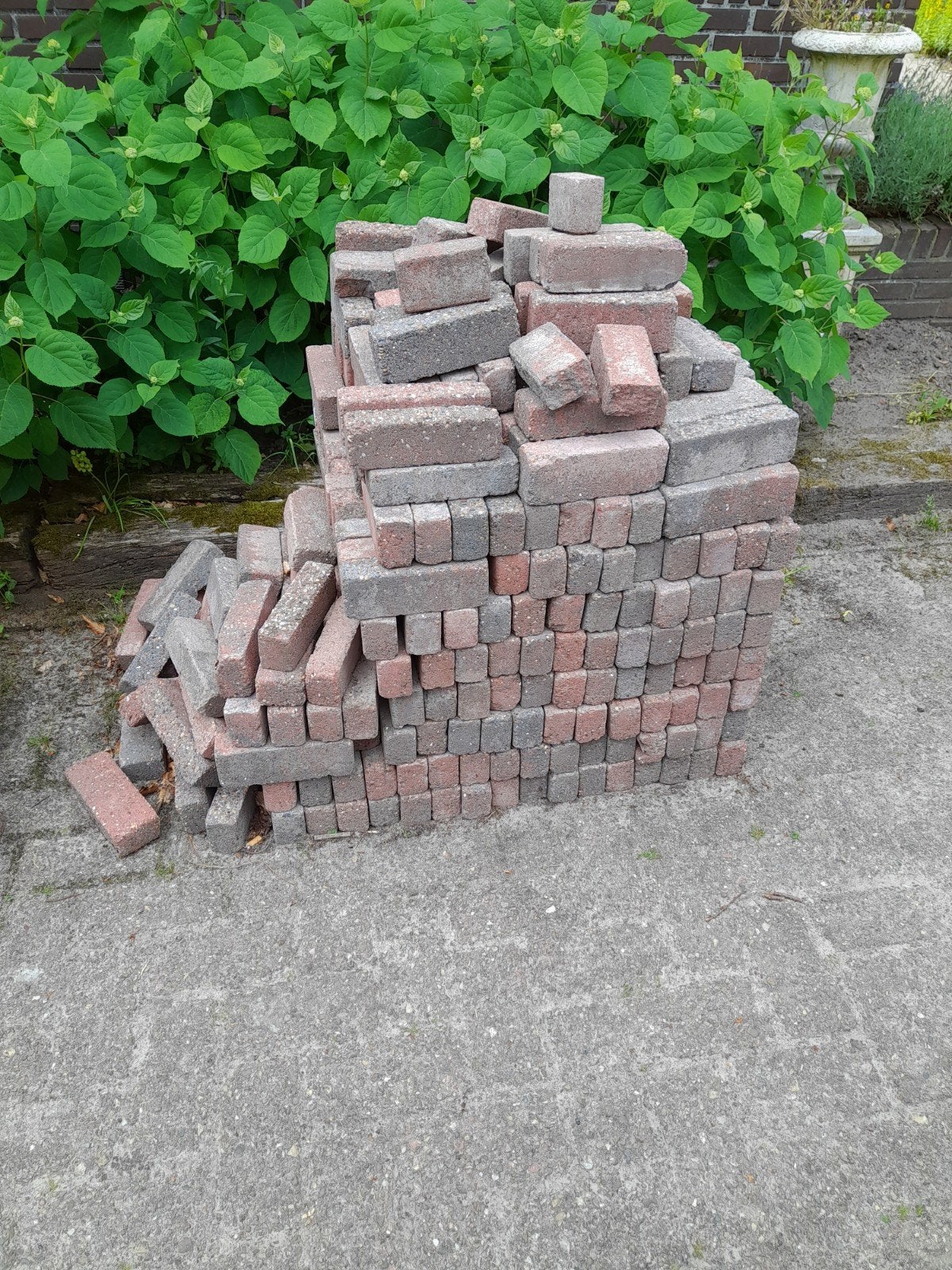 Gebruikte waaltjes, rood genuanceerd  voor tuin of oprit, Ophalen, Overige materialen, Gebruikt, Minder dan 20 cm