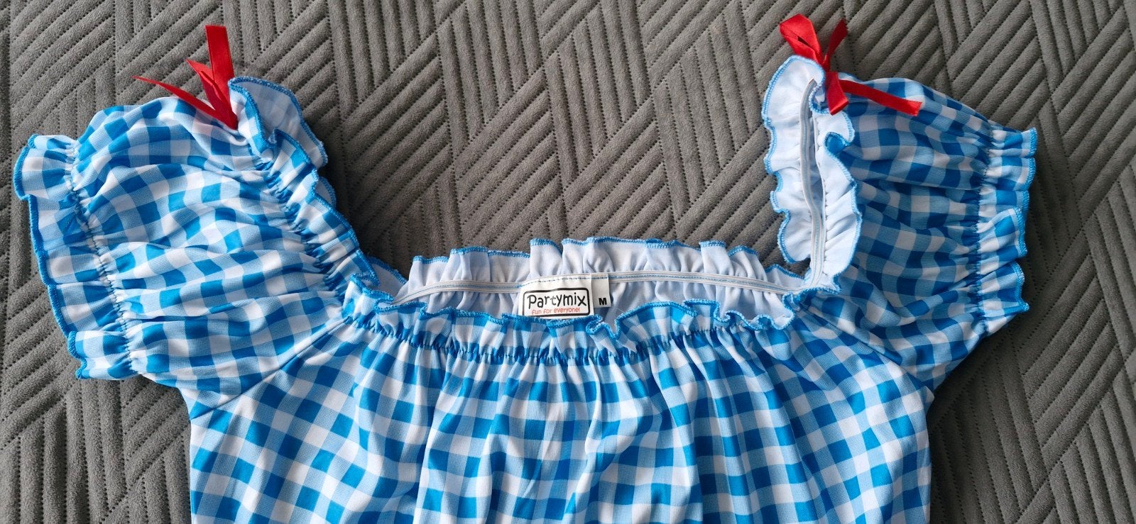 Leuk blauw-wit geruit Dirndl shirt - Maat M, Maat 38/40 (M), Carnaval, Ophalen of Verzenden, Kleding