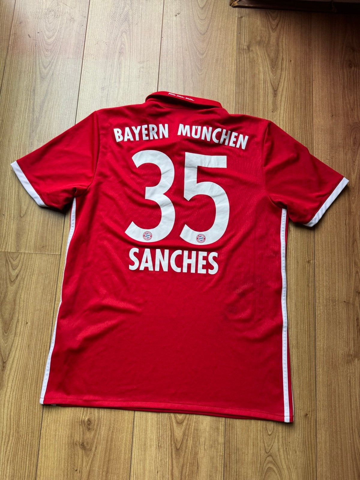 Voetbalshirt FC Bayern München Renato Sanches #35, Ophalen of Verzenden, Zo goed als nieuw, Shirt