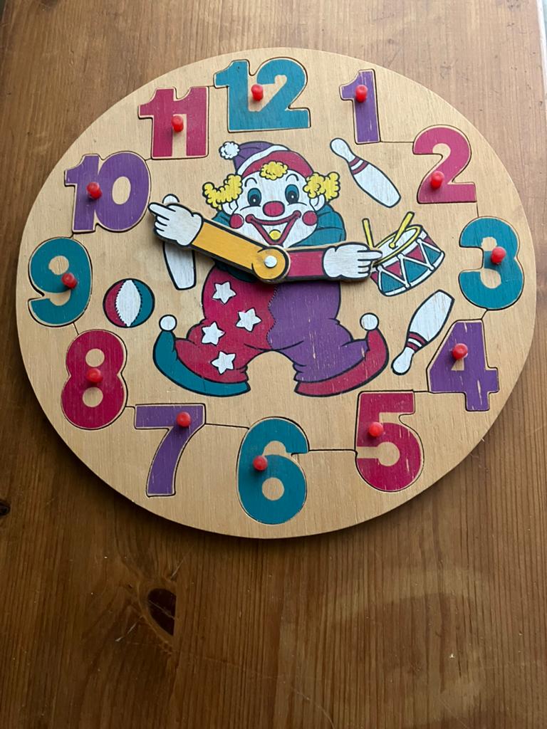 Houten speelgoed klok (educatief speelgoed)., Ophalen of Verzenden