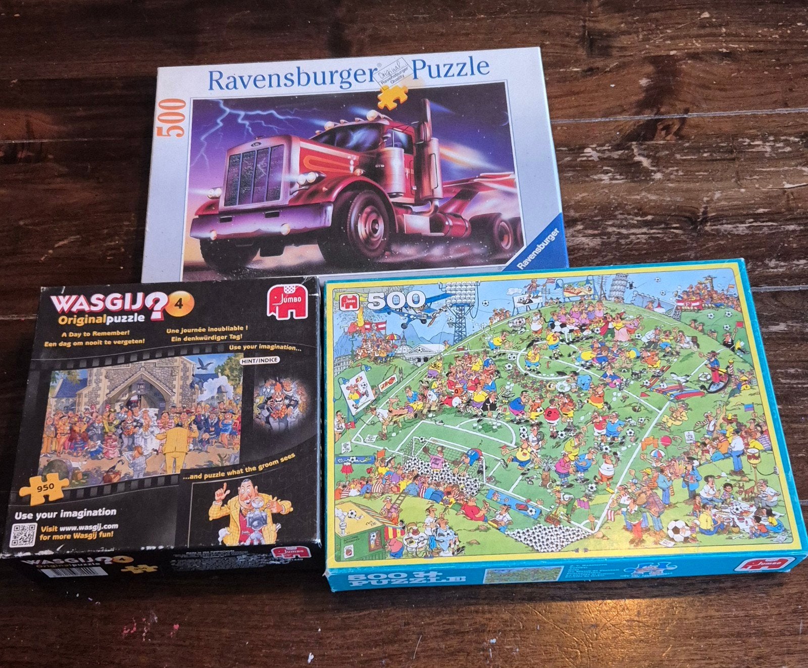 3 puzzels Jumbo en Ravensburger, Verzenden, 500 t/m 1500 stukjes, Zo goed als nieuw, Legpuzzel