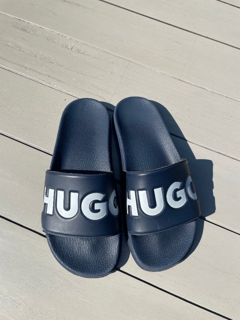 Slides slippers Badslippers Hugo van Hugo Boss maat 38-39, Gebruikt, Jongen of Meisje, Schoenen, Ophalen of Verzenden