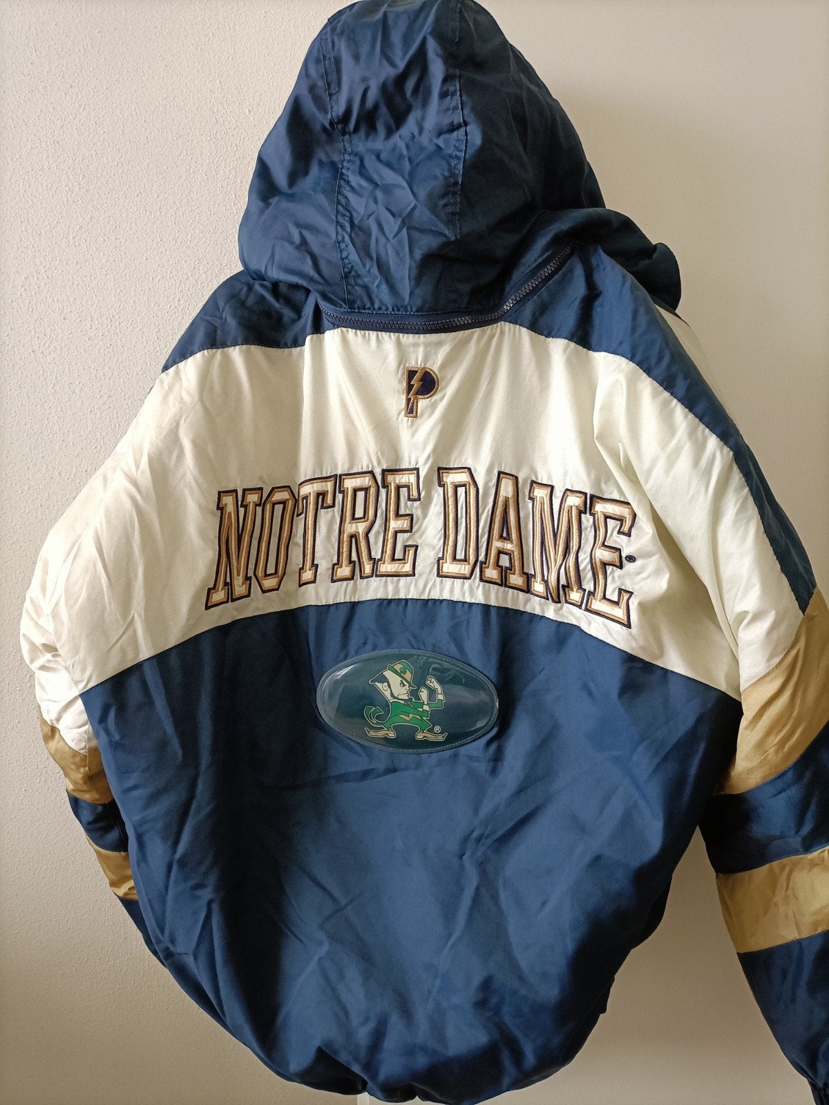 Vintage Pro Player Notre Dame Puffer Jacket, Maat 52/54 (L), Pro Player, Gedragen, Meerkleurig