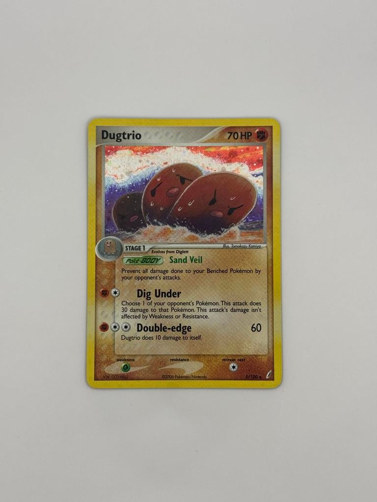 Dugtrio, 5/100, EX Crystal Guadrians, Holo Rare, Exc, Ophalen of Verzenden, Gebruikt, Losse kaart, Foil