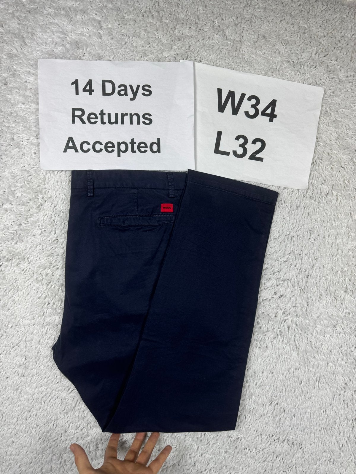HUGO Boss David222D Chino / Slim Navy Blue / W34 L32 / 2875, Maat 52/54 (L), Verzenden, Zo goed als nieuw, H