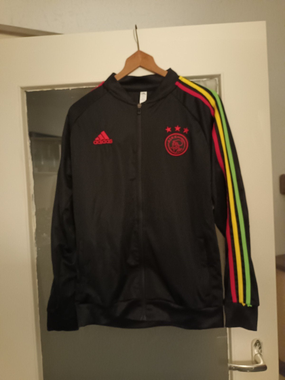 Adidas Ajax trainingspak - Zwart met rasta strepen, Maat 48/50 (M), Zwart, Ophalen of Verzenden, Zo goed als nieuw