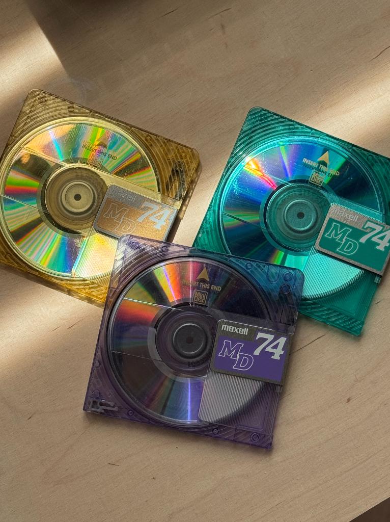 MAXELL - 3x 74min minidisc schijfjes, Audio, Tv en Foto, Ophalen
