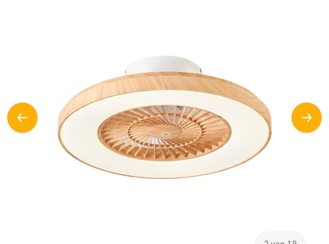 QAZQA Plafondventilator met LED Verlichting - Hout, Huis en Inrichting, Ophalen, Gebruikt, Modern, Hout, Design