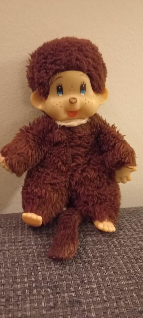 Bijzonder aapje met flesje - Vintage Monchhichi stijl, Verzenden