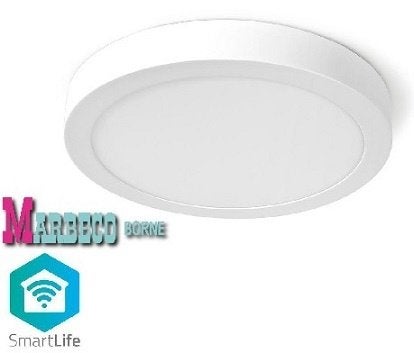 SmartLife Wi-Fi Plafonnière, LED lamp, ø 30cm warm/ koel wit, Nieuw, Overige fittingen, Info@marbeco.nl, Nedis SmartLife