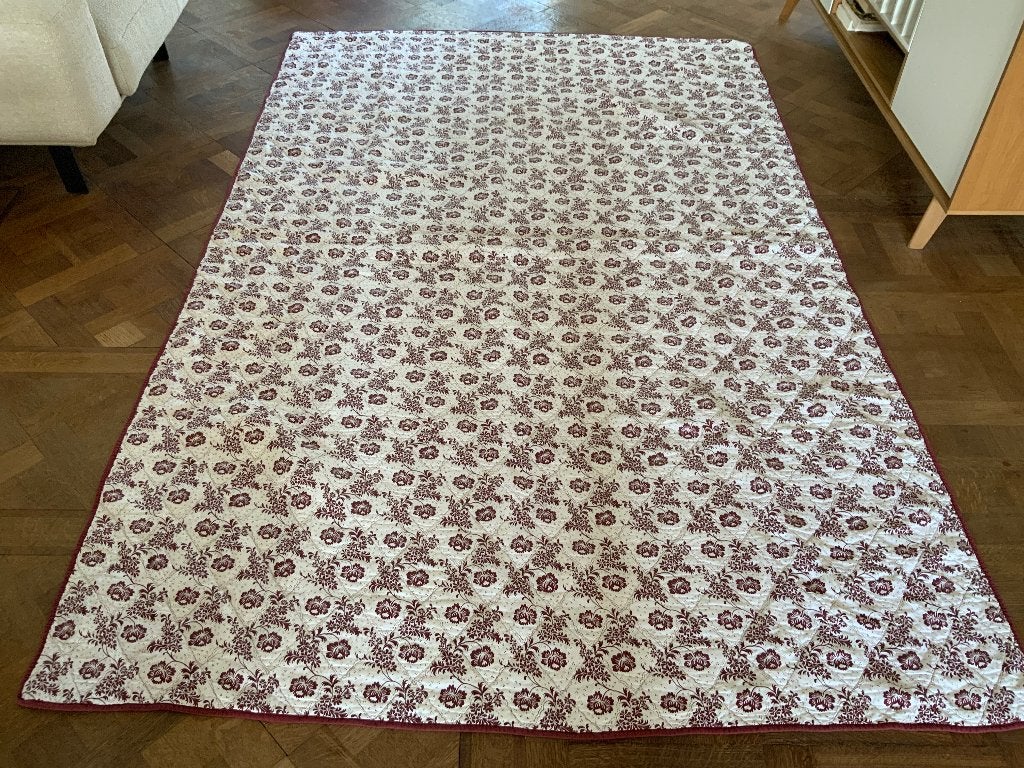 Quilt deken, Gebruikt, Eenpersoons, Wit, Katoen