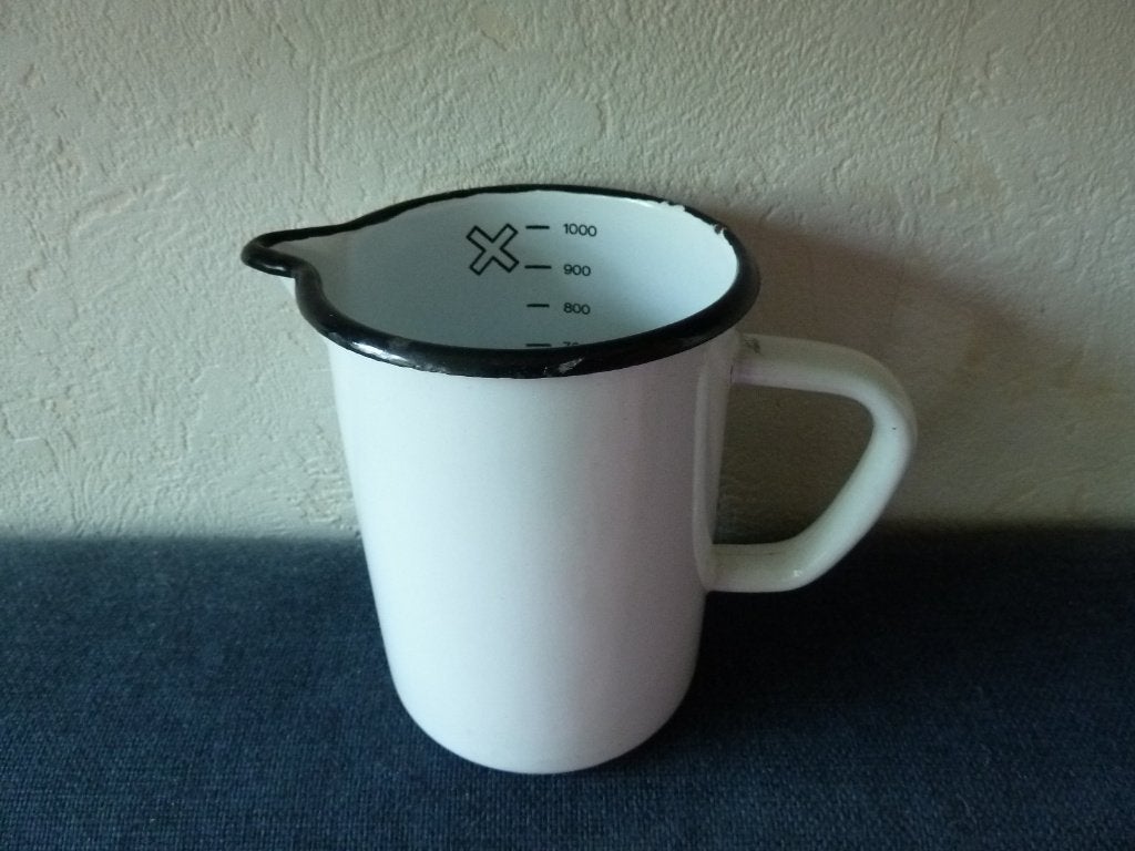 Emaille Maatkan - 1 liter, Antiek en Kunst, Ophalen of Verzenden