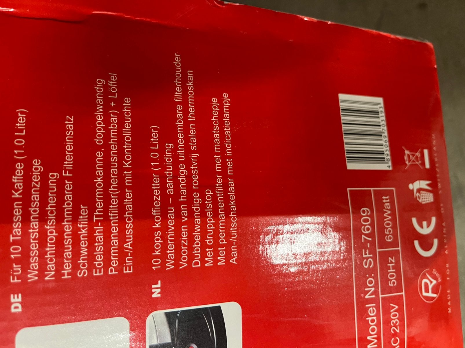Koffie apparaat, Ophalen, Gebruikt
