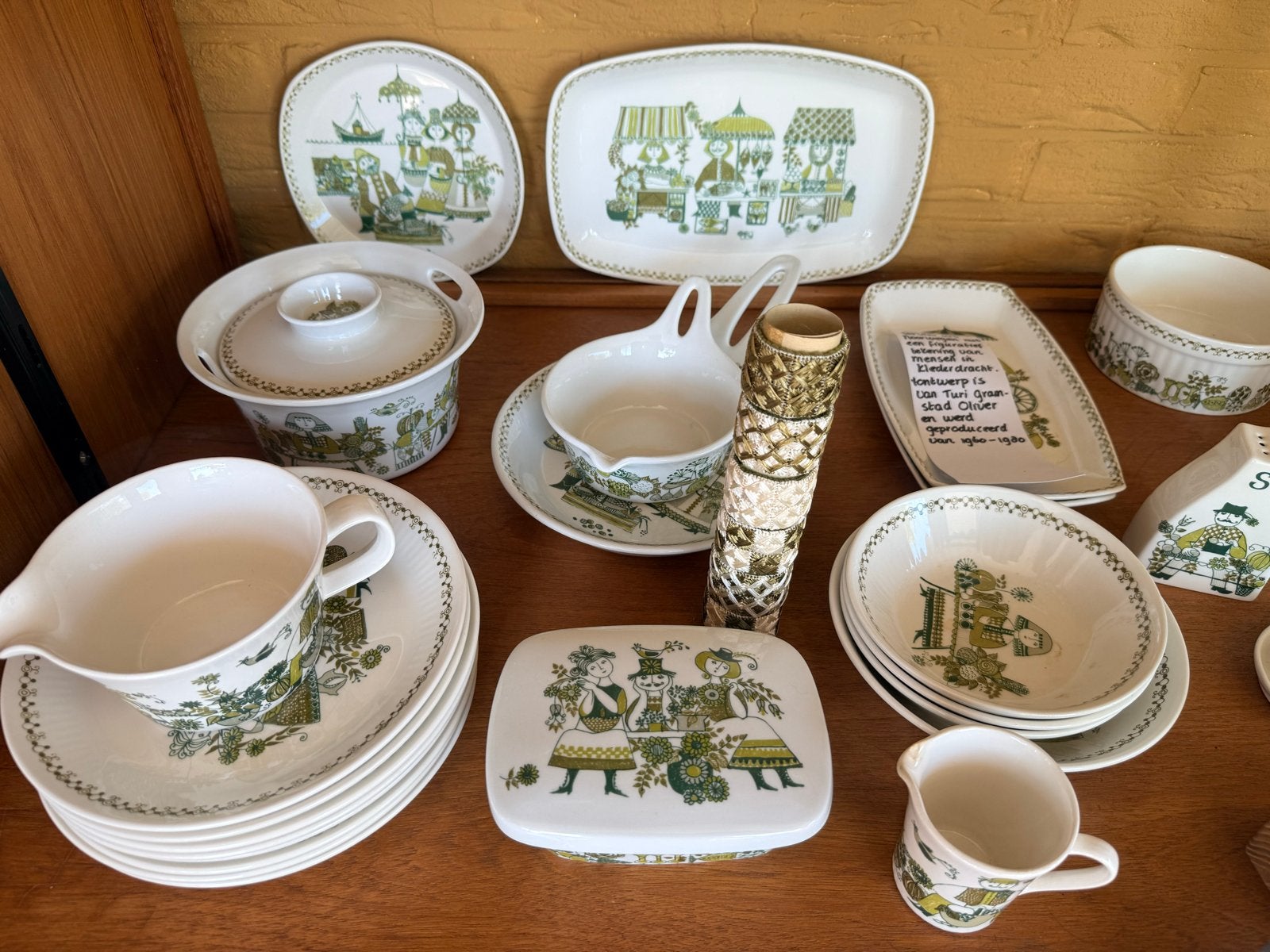 Vintage Figgjo Flint 'Market' servies - Turi Gramstad Oliver, Gebruikt, Overige merken, Keramiek, Vintage