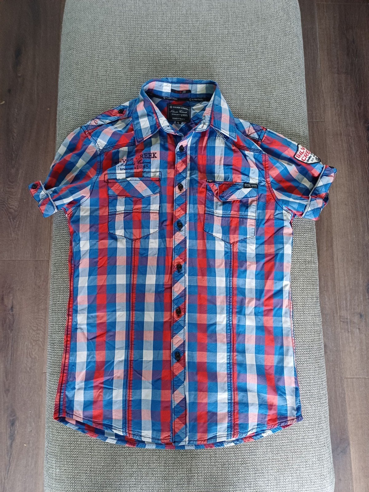 Silver Creek geruit overhemd - Maat L, slim fit, Kleding | Heren, Overhemden, Ophalen of Verzenden, Gedragen, Rood, Silver Creek