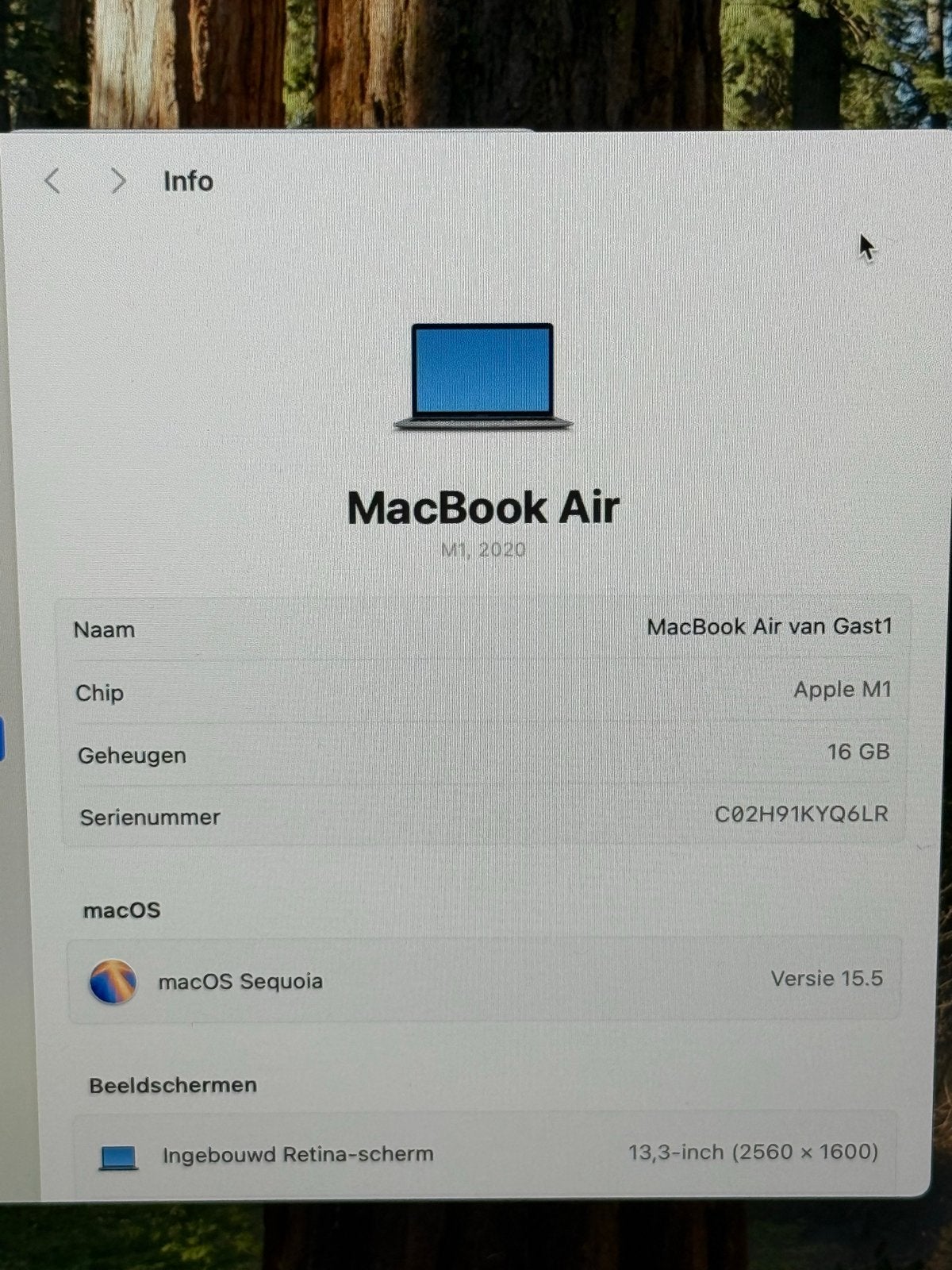 MacBook Air M1 2020 - 13 inch, 16GB RAM, 256GB SSD, Gebruikt, 256 GB, Qwerty, 13 inch
