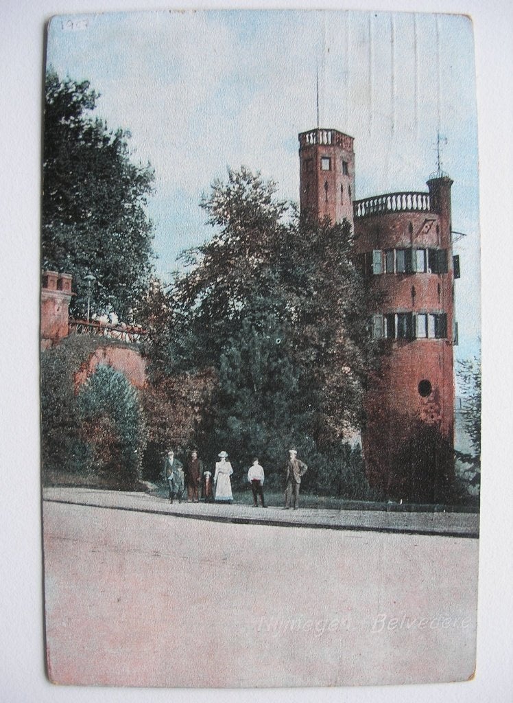 2 oude ansichten Nijmegen Belvédère -1907 + 1920, Ophalen of Verzenden, Voor 1920, Gelopen, Gelderland