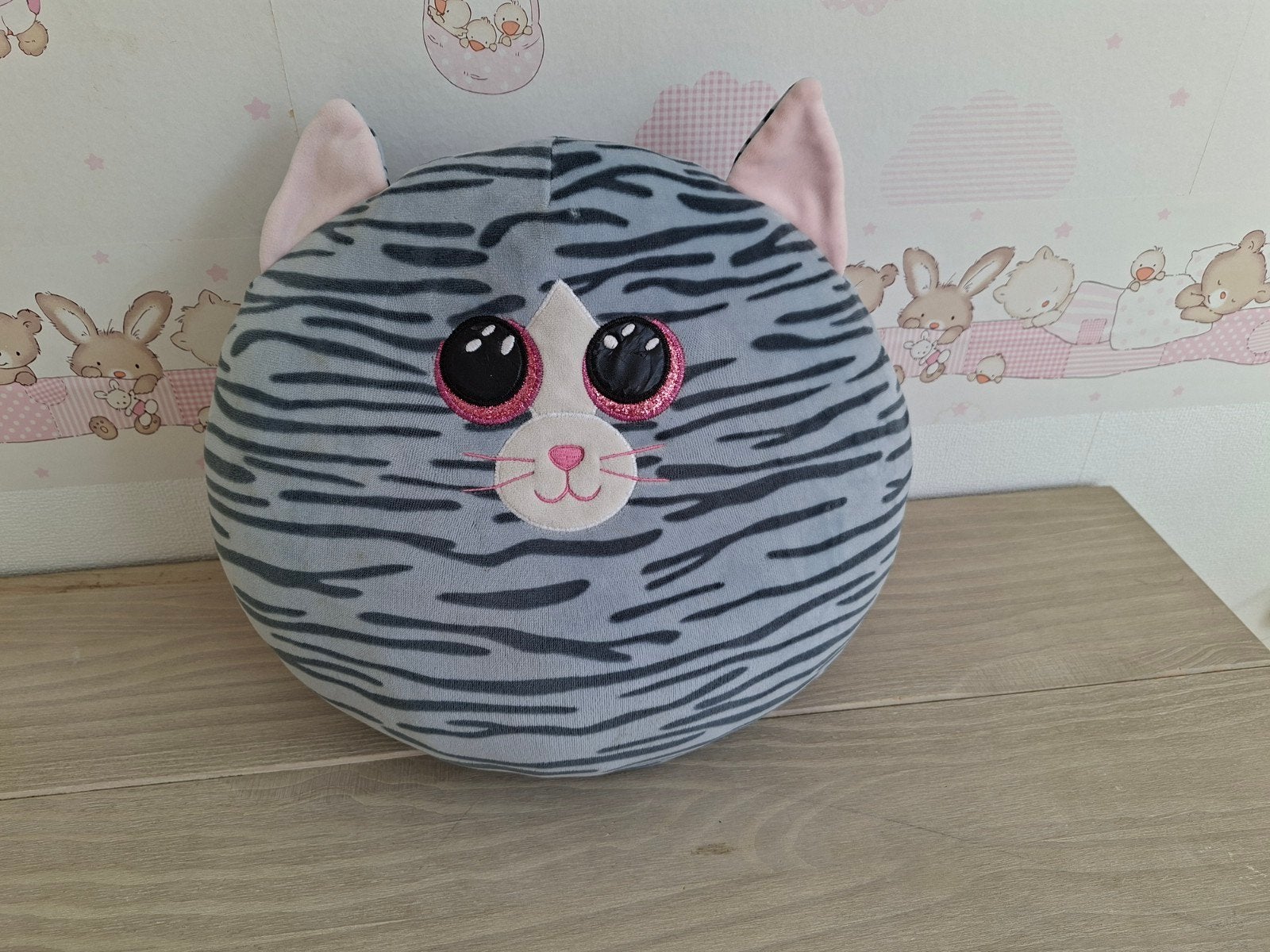 Ty Squishy Knuffel/Kussen - Grijze kat, Ophalen of Verzenden, Overige typen