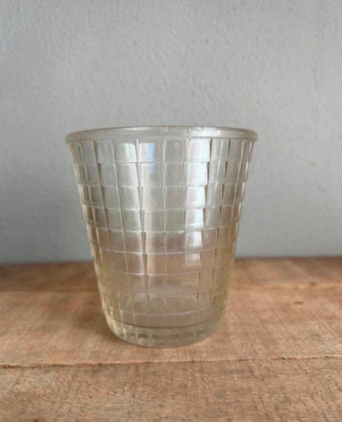 Franse brocante jampot met ruitjes, Ophalen of Verzenden